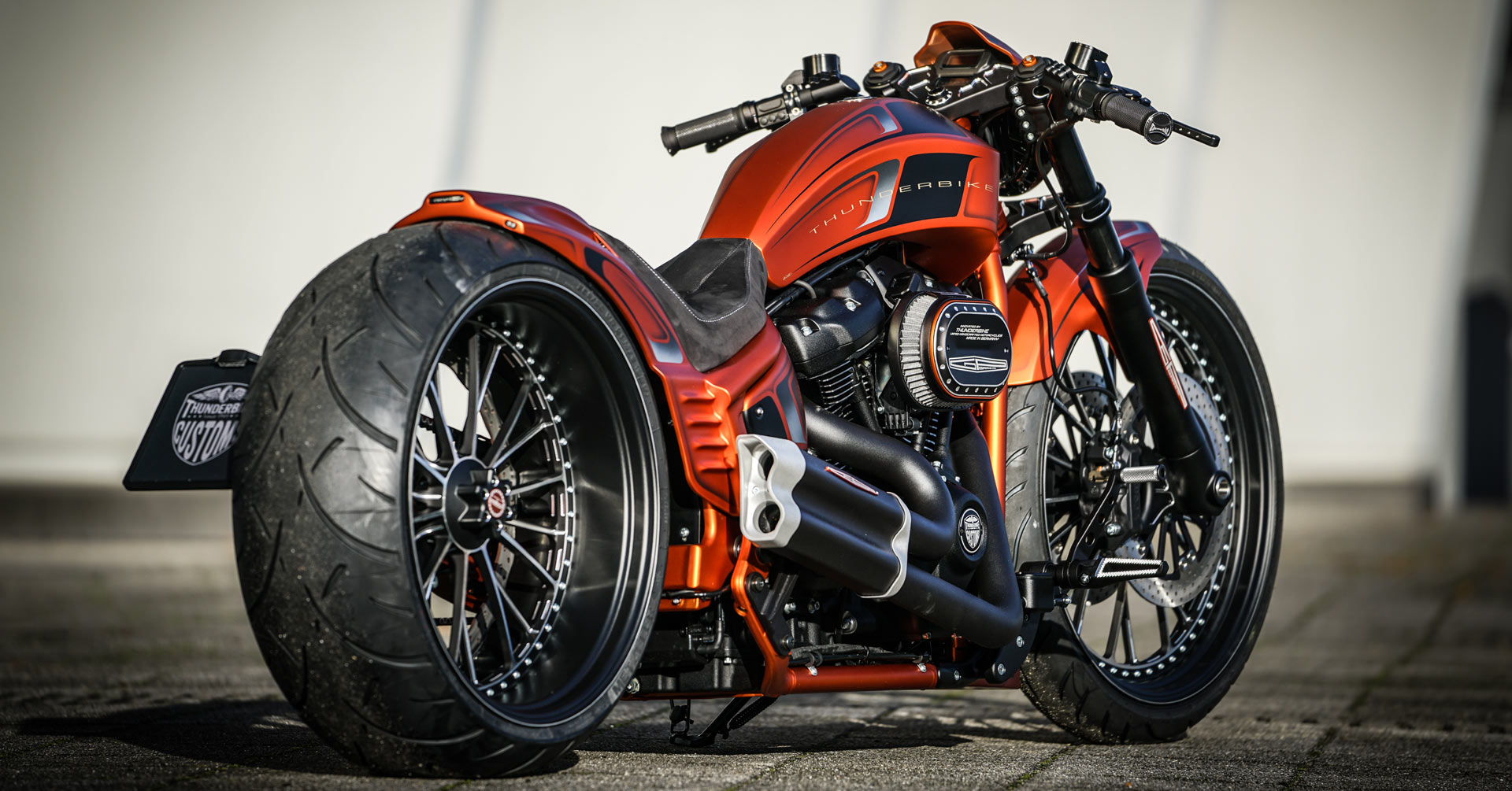 Customized HarleyDavidson Softail Breakout motorcycles by Thunderbike